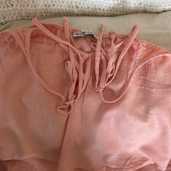 A&F orange linen pajama set - Picture 3 of 7